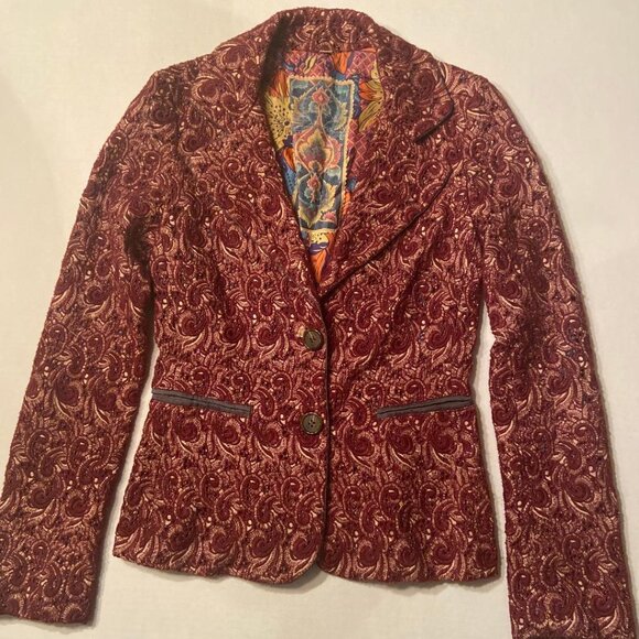 Johnny Was Jackets & Blazers - Johnny Was BIYA 100% Silk Embroidered Blazer, XS
